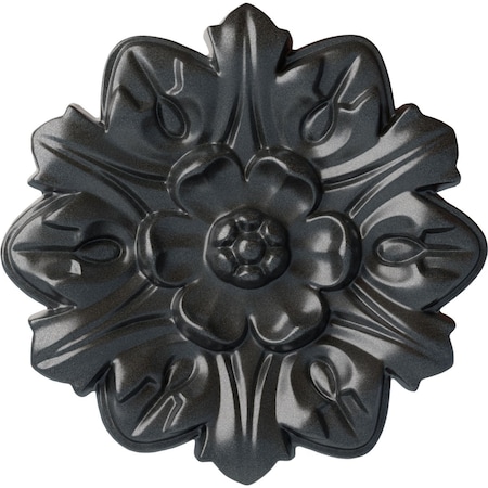 Ekena Millwork Emery Leaf Ceiling Medallion, Hand-Painted Pewter, 7 5/8"OD x 1"P CM07EMPES